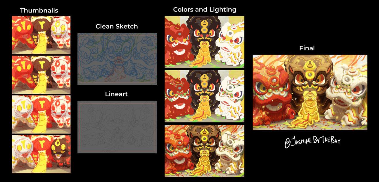 Baby Lion Dancer Progress Shots